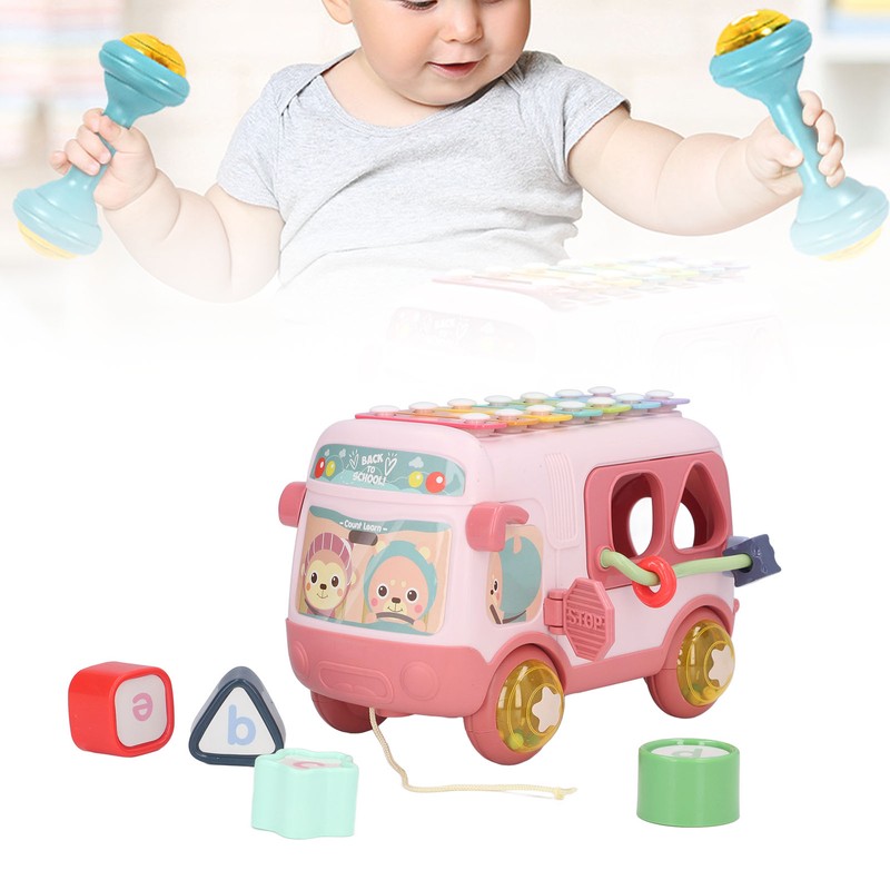 Blocks Musical Bus Alphabet Multifunction Learning Toy Pattern Matching Mini