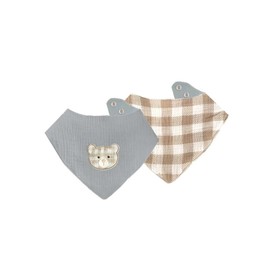 MON AMI Bear Baby Bandana Bib Set – 2Pc Pack, Unisex Drool Bibs, Cotton Baby Bibs for Girl or Boy, Stylish Toddler Bibs for Drooling and Teething