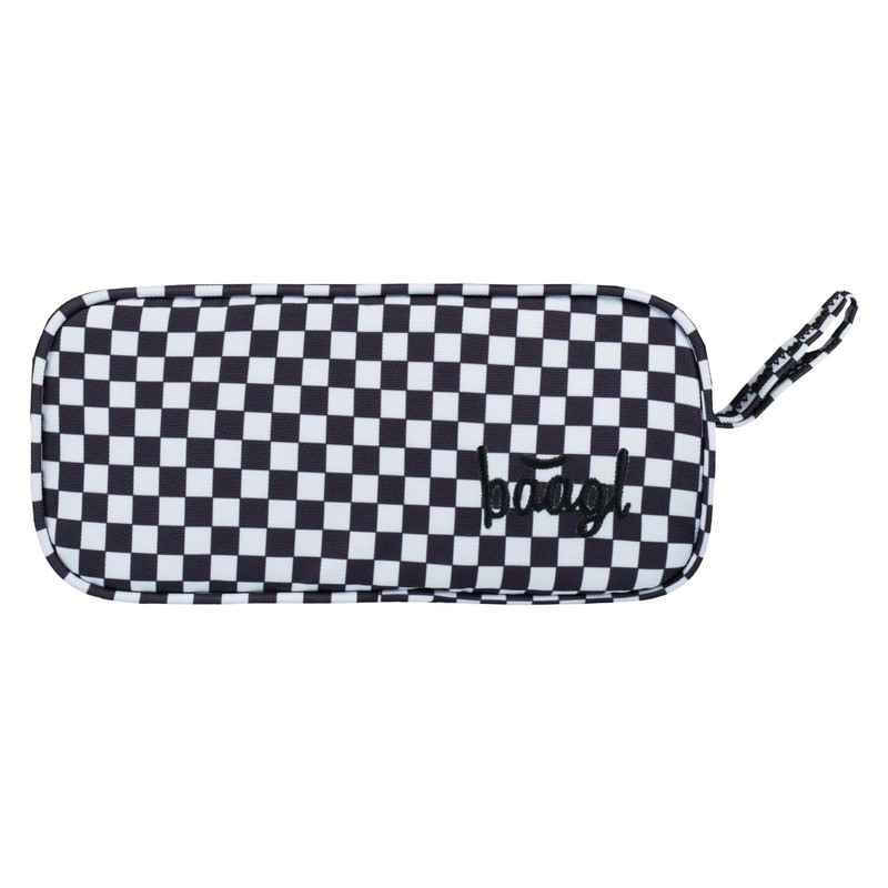 Baagl Pencil Case, 3 Compartments, for Girls, Boys, School, Ska