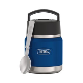 Thermos ICON Kids Thermal Food Container 0.35 L, Dark Blue, Navy, Stainless Steel, Completely Leak-Proof, Keeps Food Hot for 12 Hours & Cold for 16 Hours, with Folding Spoon, BPA-Free