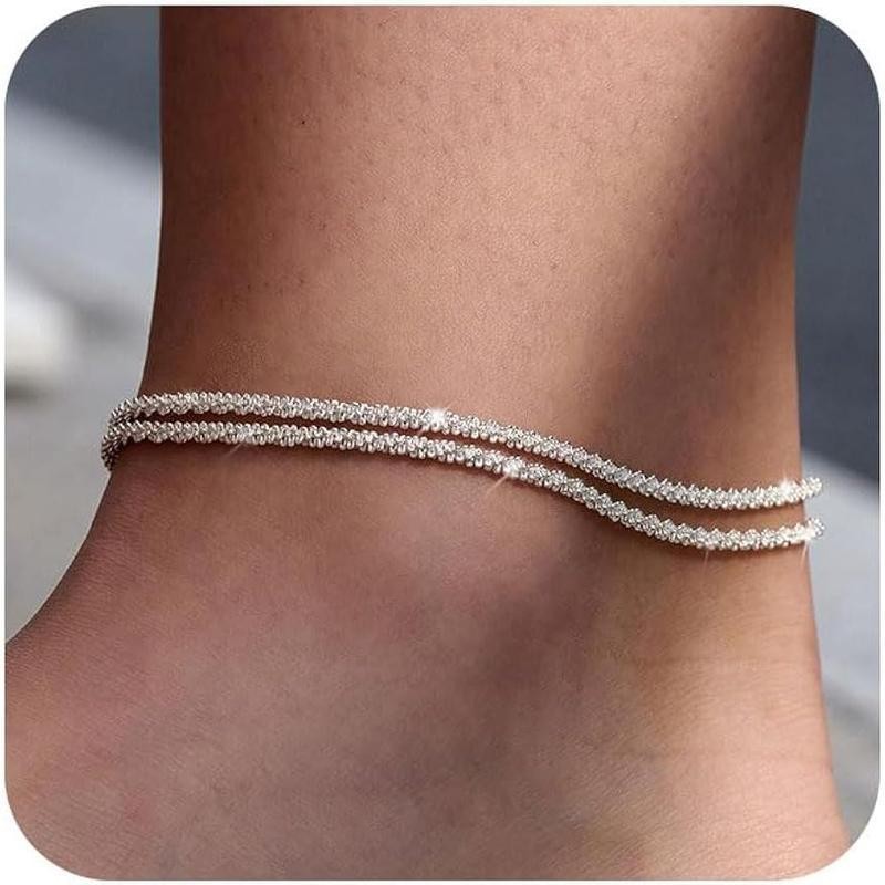 Tasiso Dainty Layered Waterproof Anklet For Women Adjustable Womens Anklet