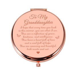 Valentines Day Gifts for Granddaughter Gifts from Grandma, Makeup Gifts for Granddaughter, Coastal Granddaughter, To My Granddaughter Birthday Gifts 12-14, Granddaughter Birthday Gifts Pocket Mirror