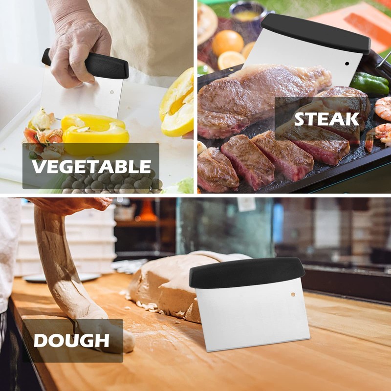 Stainless Steel Griddle Scraper Chopper, HaSteeL 6 x 5In Metal