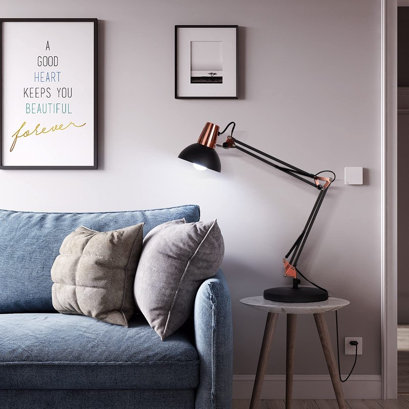 FIRVRE Black Retro Metal Swivel Arm Desk Lamp Adjustable Architect
