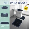 3pz Tapete Baño Ultra Suave Alfombra Antidesliz Absorbente