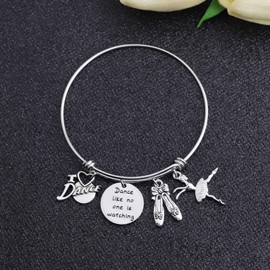 bobauna Dance Bracelet I Love Dance Bracelet Dance jewelry Gift for Dancer (dance bracelet)