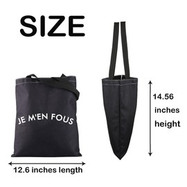 PYOUL French Saying Tote Bag Je M'en Fous Shoulder Bag French Quote French Lovers Gift French Teacher Gift (Je M'en Fous Tote EU)