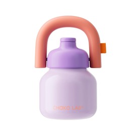 CHAKO LAB Water Bottle with Straw and Carry Handle | Wide Mouth vacuum insulated stainless steel Bottles | Reusable, leak-proof and BPA-free | 33oz (Purple&Orange)