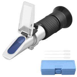 Proster Brix Refractometer with ATC Brix 0-80% Hand Held Refractometer with 3 PCS Pipette for Sugar Content Measurement of Sugar Fruit Food Honey etc