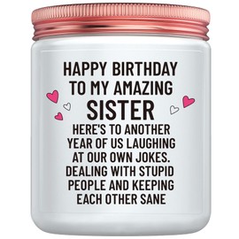 Birthday Gifts for Sister from Sister Funny Birthday Gifts for Women My Soul Sister Sister-in-Law 21th 29th 30th 40th 50th 60th Year Birthday Lavender Candle