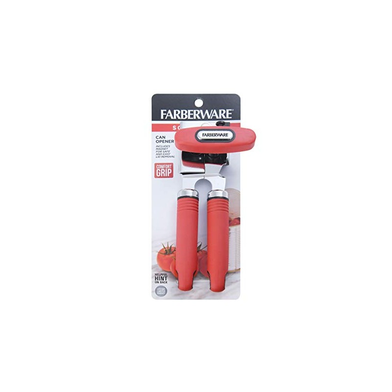 Farberware Soft Grips Can Bottle Opener, One Size, Red/Black