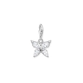 THOMAS SABO Charm Club Women's Charm Pendant Butterfly White Stones 925 Sterling Silver 1862-051-14, Sterling Silver, Not applicable