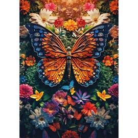 HUADADA Puzzle 1000 Piece Puzzle 1000 Pieces Adults - Colourful Butterfly Classic Puzzles Gift