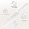 KATISUN 15-Piece White Kitchen Knife Set with Built-in Sharpening Stone,