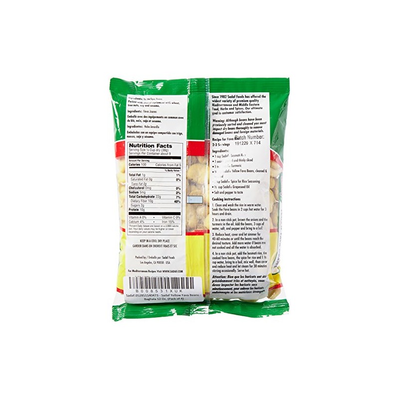 Sadaf Yellow Fava Beans - Baghala - Fava Beans For