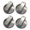 MIGUOSJIAONE 4 Pcs 6MM Gas Hob Knobs Silver Gas Stove