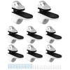 QWORK® 8 Pack Adjustable Glass Shelf Bracket, Wall Mounted Zinc