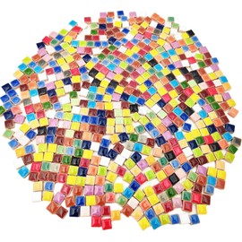 500g Square Ceramic Mosaic Tiles, 500PCS 1 * 1CM Handmade Making Creative Micro Mosaic Pieces for Lovers DIY Mosaic Projects and Home Decorations (Mix Color)