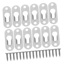 SEWACC 20pcs Metal Keyhole Hangers for Mirrors and Frames Heavy Duty Iron Fasteners Easy Installation Wall Mounting Brackets for Home Decoration and Organization