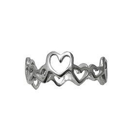 Stylish sterling silver ring women solid 925 heart band size G-Z Empress jewellery
