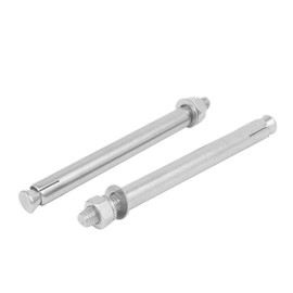 sourcingmap M10 x 150mm 304 Stainless Steel Sleeve Anchor Hex Nut Expansion Bolt 2PCS
