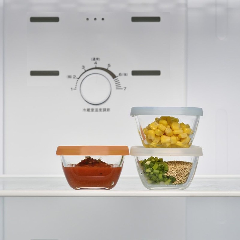 HARIO MKK-SI-2024 Heat-Resistant Glass Storage Containers, 3 Pieces, Colorful, Made