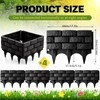4 Pcs Black Faux Stone Garden Fence, Landscape Edging Border