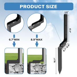 Fence Post Repair Kit,4 Pcs Fence Post Anchor Adjustable Angle,Steel Post Repair Stake Quick Easy Fix for Repairing Tilted Broken Wood Support