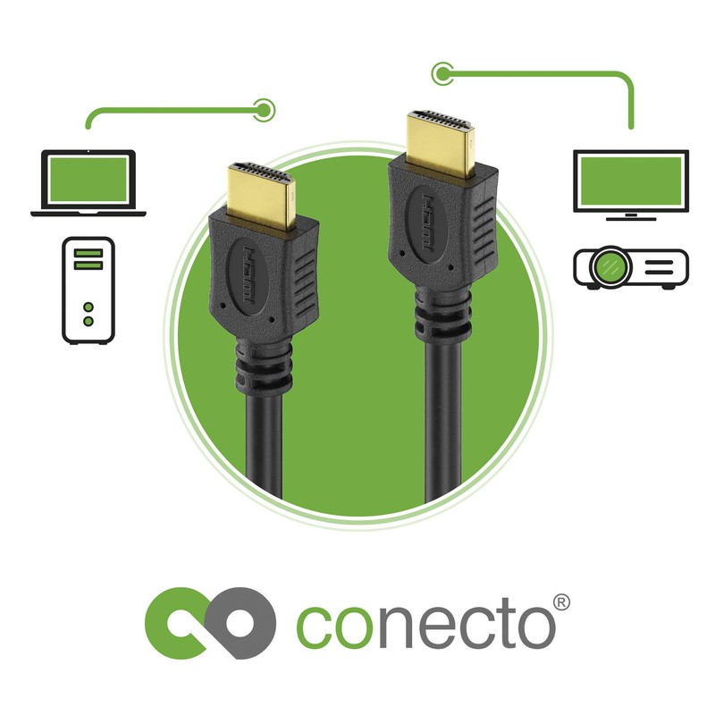 conecto HDMI Cable High Speed with Ethernet, Ultra HD, Gold-Plated