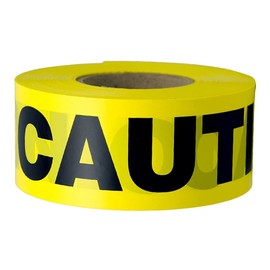 Cordova T15101 Caution Barricade Tape, 1000'. roll, Yellow/Black