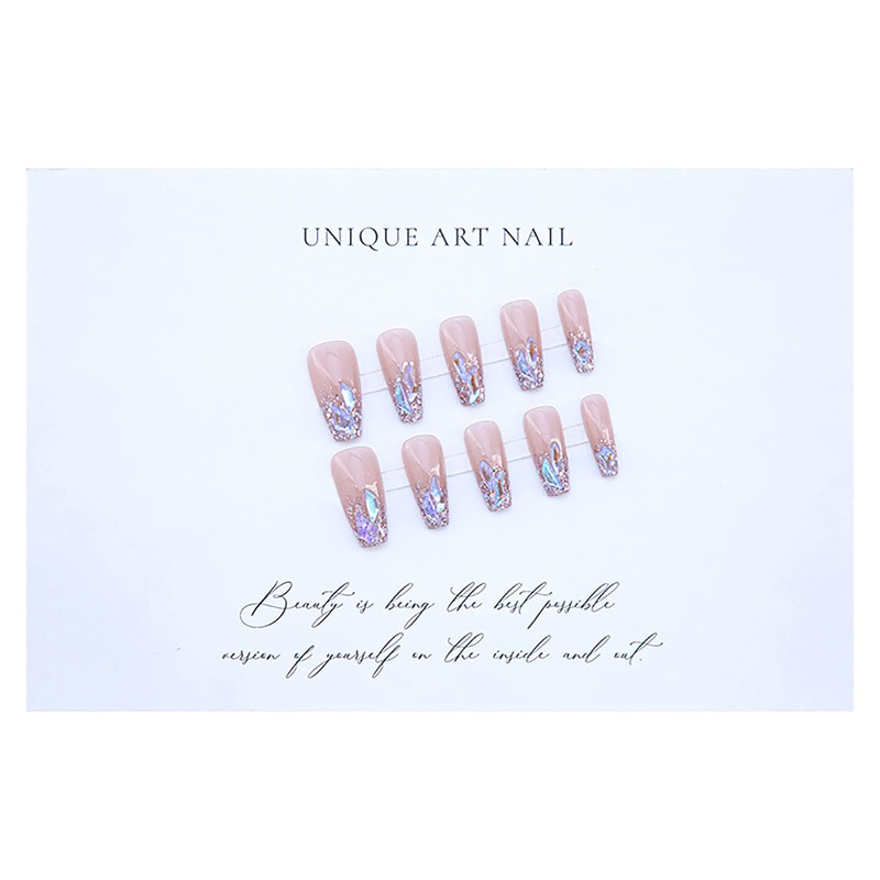 Domiya Nail Tip, 3D Nails, 24 Pieces, Very Short, Popular,
