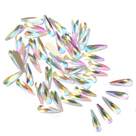 AD Beads Top Czech AB Crystal Multi-Shape Flatback Rhinestone Nail Art Decoration DIY (50 Pcs, 5. Raindrop 3x10mm)