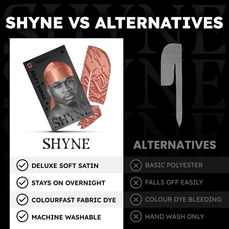 SHYNE Silky Durag - Bronze | Perfect for Waves, Braids