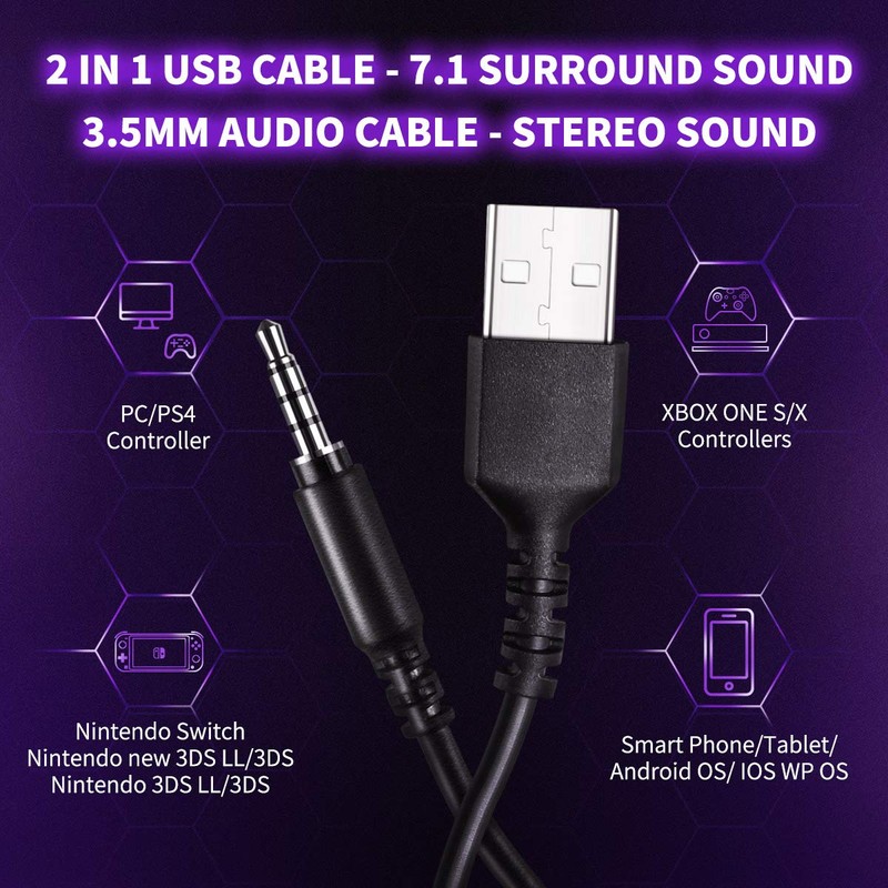 EKSA Super Lightweight Gaming Headset with Mic