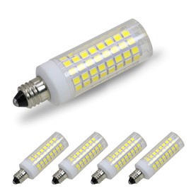 [4-Pack] E11 LED, All-New (102LEDs) E11 Led Bulbs, 8W 75W-100W Equivalent, 850 LM, Daylight 6000K, Dimmable,E11 Mini Candelabra Base, JD T3/T4 360 Degree Beam Angle for Indoor Decorative Lighting.