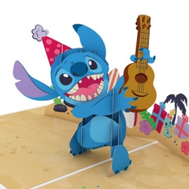 Lovepop Disney’s Stitch Rockin’ Birthday Card 5 x 7” – Handcrafted 3D Pop-Up Greeting Card – Birthday Card, Card for Kids or Son
