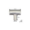 32mm (1.25 Inch) OD Aluminium T Piece 3 Way Hose