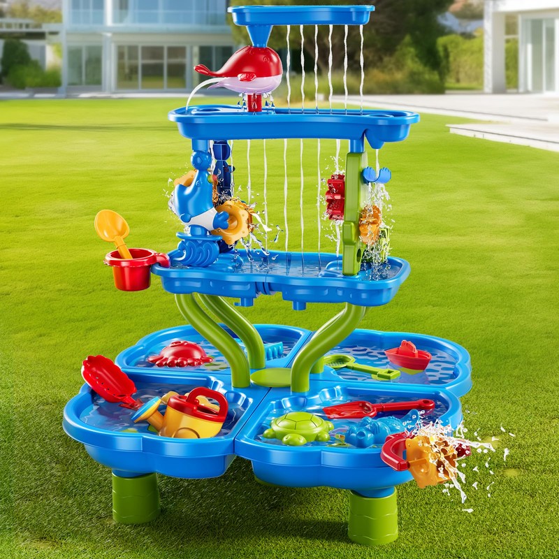 KIZONLY 4-Tier Kids Water Table for Toddlers, Sand Beach Toys