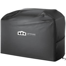Leteuke Grill Cover for Outdoor Grill, Heavy Duty Waterproof 52inch BBQ Cover with Adjustable Straps, UV & Fade Resistant Barbecue Gas Grill Cover, Black