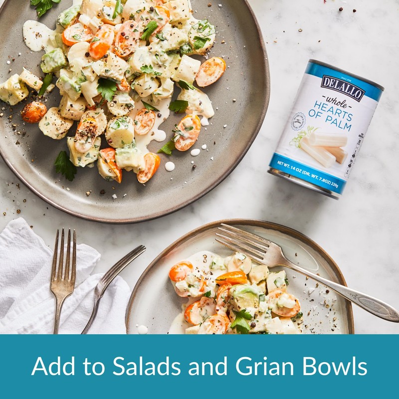 DeLallo Whole Hearts of Palm, All Natural, Harvested in South