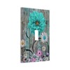 Iyfcsl Rustic Teal Turquoise Daisy Floral Light Switch Cover Plate