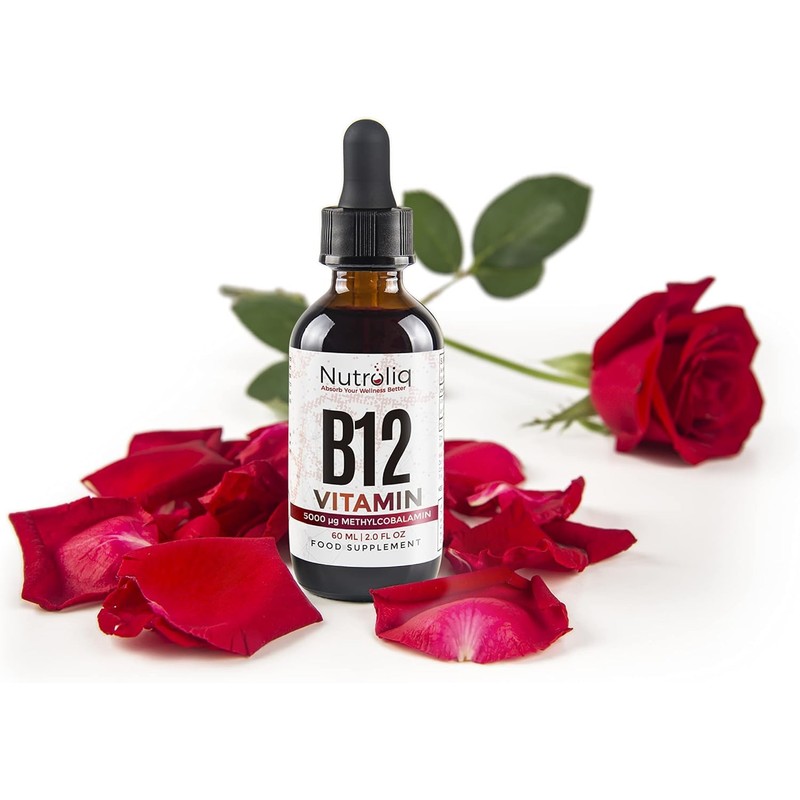 Nutroliq Vitamin B12 Liquid Drops - High-Strength 5000mcg Methylcobalamin Supplement