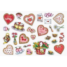 MARY ENGELBREIT VALENTINES STICKERS   28 COLORFUL FUN