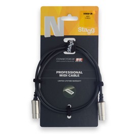 Stagg 21394 5 m Professional MIDI Cable - Black