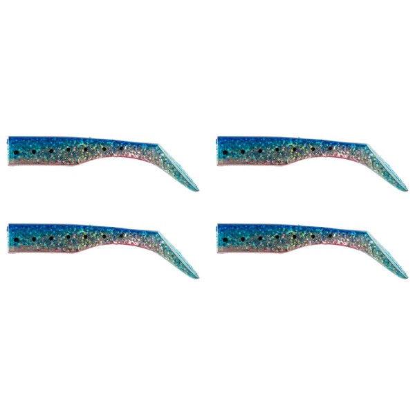 Major Craft Hamaoh Shad Tail Worm 4-Inch #2 Blue Pink Sardine HMO SHAD