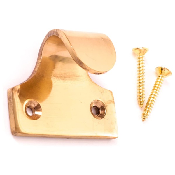 Solid Brass Sash Window Lifts with Screws Traditional Victorian Polished