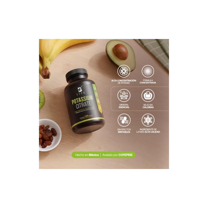 Life Citrato Potasio 120 Cápsulas 800mg