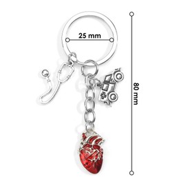 Keyring Nurse Doctor and Nurse Accessories Emergency Doctor Paramedic Paramedic Student Doctors Gift, Silver1, S