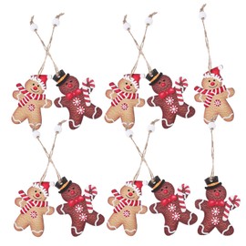 Ciieeo 1 Box Christmas Tree Pendant Christmas Decoration Gingerbread Man Christmas Tree Decoration Christmas Supplies Christmas Decoration Gingerbread Ornaments Home Decor Wood