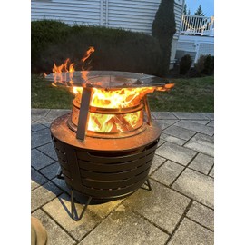 Heat Deflector for Solo Stove Bonfire 19.5", 304 Stainless Steel Portable Heat Diffuser with Handle&Leg Accessory for Bonfire Fire Pit Captures/Redirects Warmth for Solo Stove Accessories